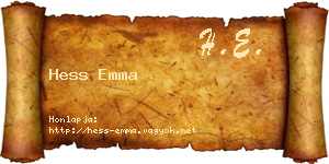 Hess Emma névjegykártya